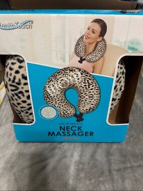 HealthTouch Leopard Print Microbeads Neck Massager - Beige/Black